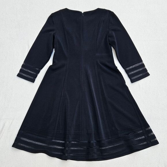 Jessica Howard Black Shadow Stripe Fit and Flare Party Dress - Picture 11 of 16